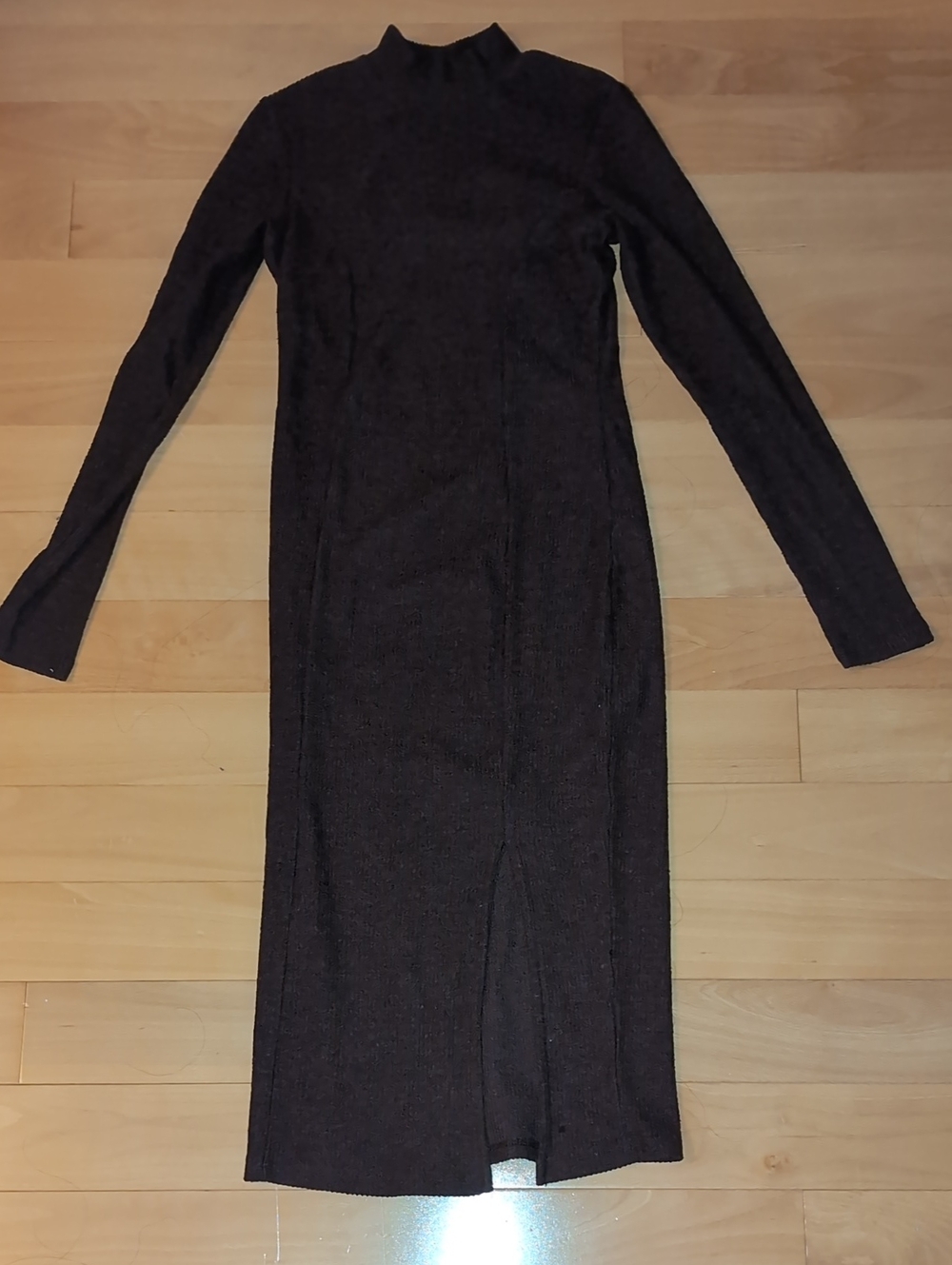Long Sleeve Ribbed Midi Dress